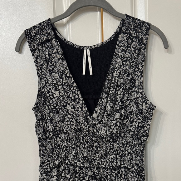 Anthropologie Black and White Floral High Low Dress - Picture 4 of 5